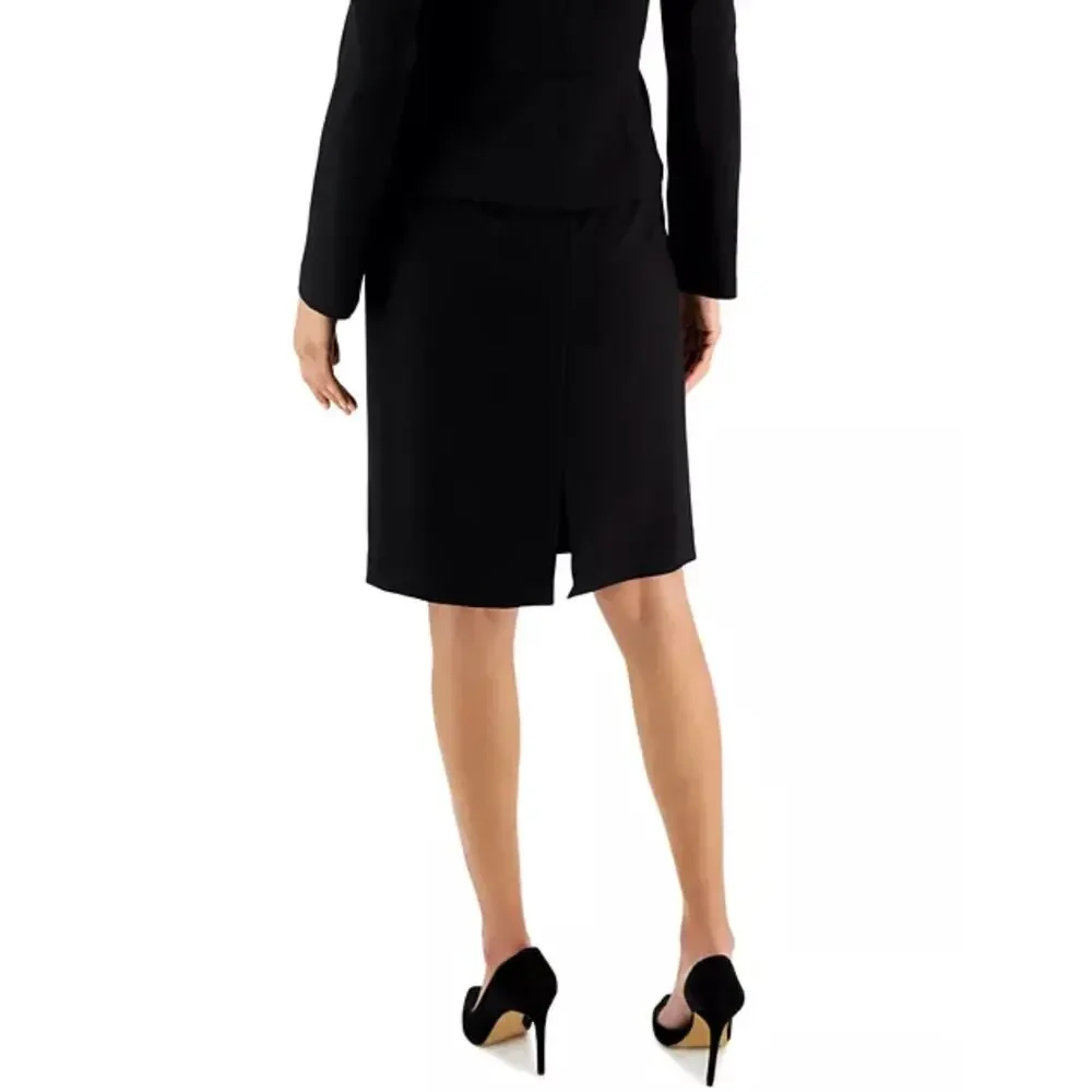 TAHARI ASL Women's Pencil Skirt Size 10 Black Knee Length Stretch Back Zip NWT